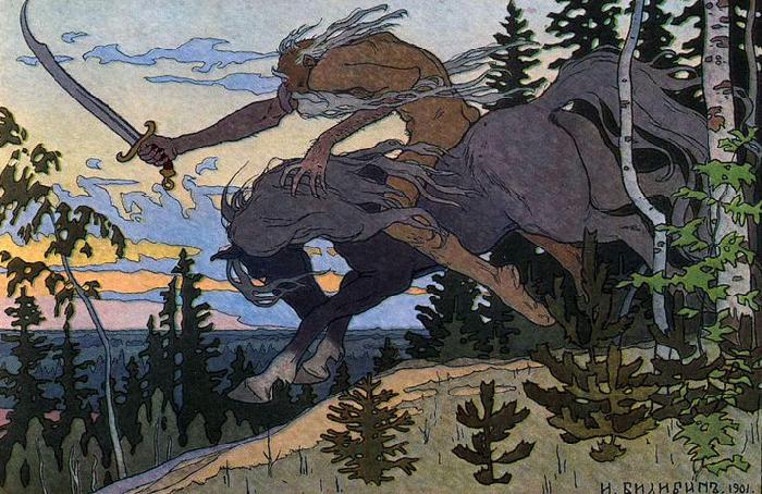 Ivan Bilibin Koschei the Deathless from Marya Morevna 1900 Germany oil painting art